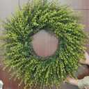 HUZIYAHAN 28In Large Boxwoods Door Wreaths for Front Door Spring Summer Outside All Season Green Year Round Artificial Greenery Wreath for Wall Window Rustic Farmhouse Home Outdoor Indoor Decorations