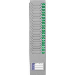 Flexzion Time Card Holder Wall Mount Expandable Time Clock Rack Single Row 20 Slot Rack Card Holder for 7 x 4.6-Inch Timesheets for Attendance Payroll Employee Assignment in Out Timecard Rack, Gray