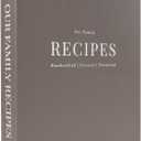 Blank Cookbook to Write in Your Own Recipes – Linen Hardcover Spiral Recipe Book with Photo Pages & Pocket, Heirloom Family Keepsake Gift