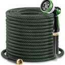 Garden Hose 50ft - Lightweight Water Hose, with 10-Pattern Nozzle, Triple-Layer Construction, All-Weather Hose,Flexible and Anti-Kink, Durable for Watering, Outdoor Use