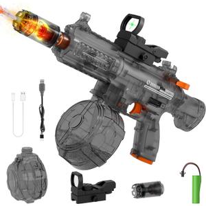 Electric Water Guns for Kids Adults, Transparent Automatic Squirt Guns, Powerful Water Squirt Gun with 28-32 FT Long Range, Summer Outdoor Beach Swimming Pool Party Toys for Boys Girls Adults (Black)