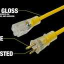 Southwire Yellow Jacket Heavy Duty Extension Cord - Reliable Outdoor Power for Tools & Equipment - Lighted End with Weather Resistant SJTW Jacket - 50 Foot