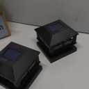 Solar Post Cap Lights Outdoor, 20LM Fence Cap, 3.5x3.5 4x4 5x5 Inch Wooden Solar Waterproof, Deck Powered for Garden Patio Decoration (Black 2 Packs)