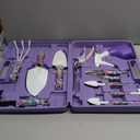 Garden Tools Set, JUMPHIGH 10 Pieces Gardening Tools with Floral Print, Ergonomic Handle Trowel Rake Weeder Pruner Shears Sprayer, Garden Hand Tools with Carrying Case Gardening Gifts for Women Father