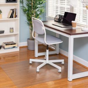 Ilyapa Hardwood Chair Mat 30" x 48" Heavy Duty Clear PVC Office Chair Mat for Hardwood and Tile Floors, Floor Protection for Home or Office