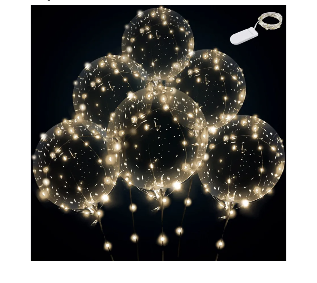 Light up led balloons (warm white-12 sets with battery)
