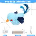 Cat Toys Flapping Birds with Catnip Bags, Rechargeable Chirping Interactive Cat Toy Kicker, Lifelike Birdie Tweets, Indoor Enrichment Moving Wings Cat Exercise Toys for All Breeds Kitten Dog(Bluebird)