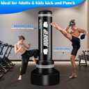 Freestanding Punching Bag with Stand, Men Standing Kickboxing Bag, Heavy Boxing for Adult Teens, Suitable for MMA Dummy Karate Home Gym Training Equipment Excludes Gloves and Pumps