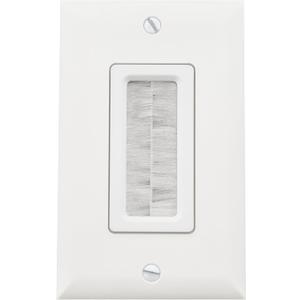 Legrand - OnQ Cable Access Wall Plate, Recessed Wall Plate Hides Low Voltage Cables Behind the Wall, Cable Wall Plate for Multiple Cords, White, WP1014WHV1