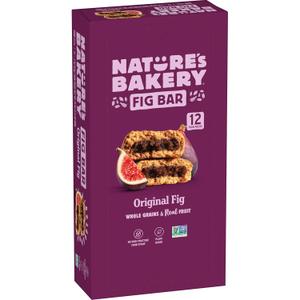 Natures Bakery Whole Wheat Fig Bars, Original Fig, Real Fruit, Vegan, Non-GMO, Snack bar, 1 box with 12 twin packs (12 twin packs)
