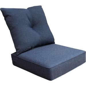 BOSSIMA Indoor/Outdoor Deep Seat Chair Cushion Set,Spring/Summer Seasonal Replacement Cushions Denim Blue