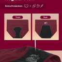 INNERSY Period Underwear for Women High Waisted Leak-Proof Postpartum Menstrual Panties 3-Pack (Rose Print, 4X-Large)