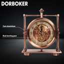 Moving Gears Desk Clock, Mantle Clock, Industrial Steampunk Art Decorative Clocks for Living Room Farmhouse Office, Christams Gifts Ideas for Father Boss Senior Friend (11inch Rosegold), Large