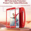 Kids Case for iPad 9th/8th/7th Generation (iPad 10.2 inch 2021/2020/2019), Shockproof Case with Screen Protector (Red)