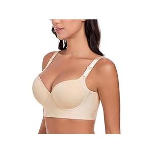 Strapless Bras for Women Push up Bra No-Slip Silicone Strip Hide Back Fat Bra, Size 40B