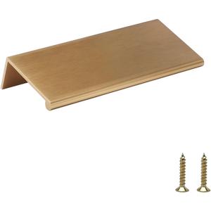 Regry 10 Pack Champagne Bronze & Gold Finger Pulls for Kitchen Cabinet Edges, 3in (Hole Center: 3in(76mm))