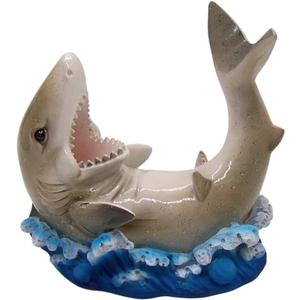 Shark Wine Bottle Holder, Freestanding Nautical Bar or Kitchen Decor, 7.75 Inches