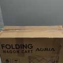 34'' Extra Long Collapsible Wagons Carts Foldable, 360LBS Heavy Duty Folding Beach Wagon Cart with Wheels, Portable Utility Outdoor Wagon for Grocery, Shopping, Garden, Sports, Camping, Black