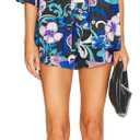 Women's Floral Print Button Down Shirts Short Sleeve Summer Casual Blouse Tops (XL)