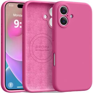 Ktele Magnetic for iPhone 16 Case [Compatible with Magsafe] [Premium Silicone Satin-Smooth Touch] Slim Shockproof Anti-Scratch Microfiber Lining Case, 6.1 inch, Pitaya