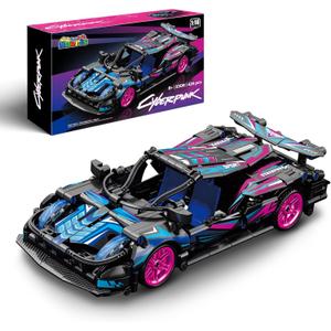 1:18 Technic Super Sports Cars Model Sets - 426 PCS Cyberpunk MOC Building Block Car Racing Engineering Toys - Gift Idea for Adults, Boys, Girls for Play and Display Collection