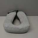 napfun Neck Pillow for Traveling, Upgraded Travel Neck Pillow for Airplane 100% Pure Memory Foam Travel Pillow for Flight Headrest Sleep, Portable Plane Accessories, Light Grey