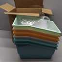 6 Pack Picture Book Bins with Dividers for Classroom, Boho