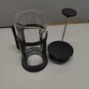 Mini French Press Coffee Maker, Heat Resistant Thickened Borosilicate Classic Glass Stainless Steel Coffee Press, 12OZ Heat Cold Brew Coffee Pot Tea Press for Kitchen Travel Camping Black