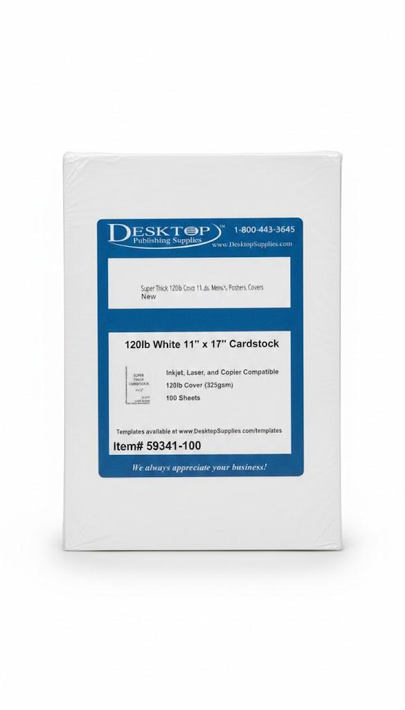Super Thick 120lb Cover 11" x 17" Cardstock for Inkjet or Laser Printers  100 Sheets  Heavy Printer Paper  Matte Finish White  Great for Cards, Menu's, Posters, Covers