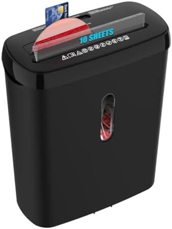 Home Office Paper ShredderWoolsche 10-Sheet Strip Cut with 3.17-Gallon BasketP-2 Security LevelCD & Credit Card ShredderDurable & Fast - Jam Proof System - ETL Certified
