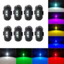LECART 8Pcs Wireless LED Strobe Lights Battery Operated Led Aircraft Strobe Lights USB Charging Mini Led Lights 8 Colors Magnetic Led Flashing Lights for Motorcycle Car Drone