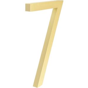 HASWARE Floating House Number 6 inch Stylish Door Numbers Alphabet Plaque Street Home Address Numerals (Golden, 7)