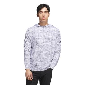 adidas Men's Performance Printed Lightweight Hoodie, White/Collegiate Navy, Large