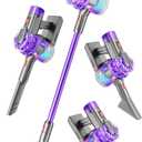 4-in-1 Toy Kids Vacuum That Works with Suction, Electric Toy Toddler Vacuum Cleaner for Children Ages 3 4 5 6+ Boys & Girls,Toddlers Toys Cleaning Set for Pretend Play (Purple)