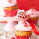 3 x BEISHIDA 12pcs Love Cupcake Toppers Happy Anniversary Cupcake Toppers Red Glitter Cupcake Decorations Love Picks for Valentine's Day Wedding Anniversary Engagement Cake Decorations Supplies