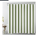 LB Sage Green and White Striped Fabric Shower Curtain for Bathroom with 12 Hooks, Vertical Stripe Shower Curtains for Bathroom, Modern Farmhouse Geometric Bathroom Shower Curtains, 72x72 Inch