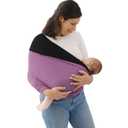 Baby Wrap Carrier, Perfect Baby Carrier Wrap Sling for Newborn and Infant up to 35 lbs. (M (S, M, L of clothing size), Mauve / Black)