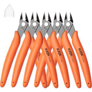 KATA 5-Pack Micro Wire Cutters, Precision Electronics Flush Cutter and Side Cutting pliers, Clean Cut for Model, Jewelry, Model Kits