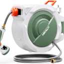 HIRALIY Retractable Garden Hose Reel 5/8'' x 65 ft + 6 ft, Super Heavy Duty, Any Length Lock, Automatic Rewind, Wall Mounted and 180 Swivel Bracket