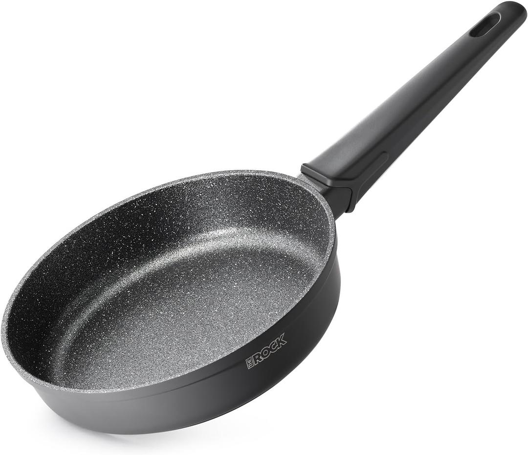 THE ROCK SOHO 8-Inch Non Stick Frying Pan  Nothing Sticks, Never Warps, Lasts Longer, Healthy Skillet with Heat-Resistant Handle, PFOA Free, Oven & Dishwasher Safe, Black