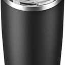 20oz Hygienic Stainless Steel Vacuum Insulated Tumbler w/ Easy-On/Easy-Off Lid - Removable slider, Double Wall 18/8 Travel Mug, BPA-Free, Fits Cup Holders, Premium Quality, Smart Value - Black