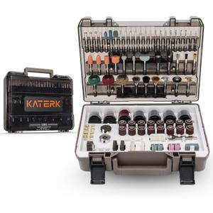 Katerk 420PCS Rotary Tool Accessories Kit Universal Drill Bit Tool Set Fits Dremel Rotary Tool 1/8" Shanks for Easy Cutting, Sanding, Polishing, Carving, Grinding, Sharpening, Drilling, Engraving