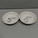 2pcs Little Cat Bowls,5Inch Cat Food Bowl for Indoor Cats,Cute Kittens Plate Set