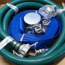 Cam and Groove 2" Suction Pump Kit - Includes 65' Blue & 20' Green PVC Hoses & Strainer & Adapter