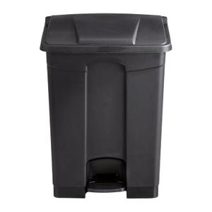 Safco Step On Plastic Trash Can with Foot Pedal, 17 Gallon Garbage Can for Kitchen, Indoor or Outdoor Use, Hands Free, Black