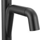 Delta Nicoli 1 Hole Matte Black Bathroom Faucet with Sprayer, Single Hole Bathroom Sink Faucet with Pull Out Sprayer for Vanity, Push-Pop Drain, Matte Black 15849LF-BLPD