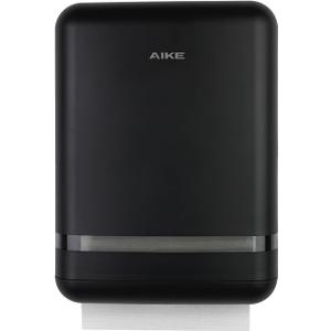 AIKE 400 Sheets Multifold Paper Towel Dispenser Wall Mount for Commercial with Lock Large Capacity, Black (Folded Size 9.0" x 3.5" Or Smaller)