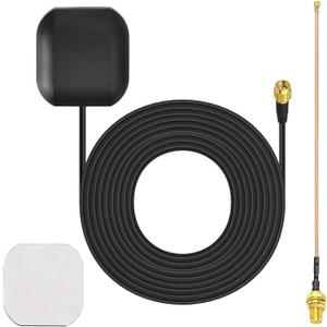 Bingfu Waterproof Active GPS Navigation Antenna Adhesive Mount SMA Male GPS Antenna with 15cm 6 inch RG178 Coaxial Pigtail Cable for GPS Module Receiver Tracking