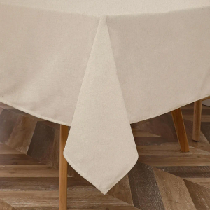 Majestic Giftware PVC Faux Leather Rectangle Tablecloths | (TCG38-54144) Tan Crosshatch Waterproof & Spill Proof Dining Table Cover | Decorative Washable Tablecloth for Home, Kitchen, Party (54X144)