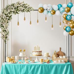 Over The Table Rod Stand with Clamps Adjustable 40"-120'' Length 26"-52" Height Black Table Balloon Arch Stand with Storage Bag, Metal Decorating Rod Hanging